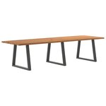 vidaXL Table à manger avec bord naturel 320x100x74cm bois massif chêne