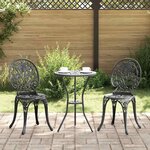vidaXL Ensemble bistro de jardin 3 Pièces Noir Aluminium