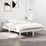 vidaXL Cadre de lit Blanc Bois de pin massif 140x190 cm