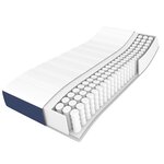 vidaXL Sommier à lattes de lit avec matelas Bleu 200x200 cm Tissu