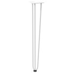 vidaXL Pieds en épingle à cheveux pour consoles  lot de 4  blanc  72 cm  acier massif