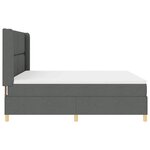 vidaXL Lit à Ressorts avec matelas Gris foncé 180 x 200 cm tissu