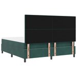 vidaXL Lit à ressorts avec matelas Vert foncé 180 x 200 cm tissu