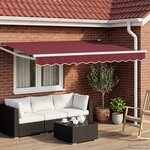 vidaXL Auvent rétractable électrique Rouge bordeaux 3 x 2 5 m