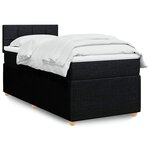 vidaXL Sommier à lattes de lit et matelas Noir 80x200 cm Tissu