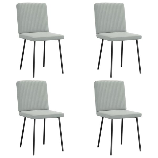 vidaXL Chaises à manger lot de 4 Gris clair Velours