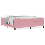 vidaXL Cadre de lit avec matelas Rose et blanc 180 x 200 cm Velours