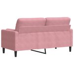 vidaXL Canapé 2 places avec oreillers décoratifs rose 140 cm velours