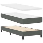 vidaXL Lit à ressorts avec tête de lit Gris foncé 80 x 200 cm tissu