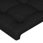 vidaXL Tête de lit avec oreilles Noir 147x23x118/128 cm Tissu