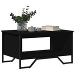 vidaXL Table basse noir 75x51x40 cm bois d'ingénierie