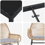 vidaXL Ensemble de salle à manger pour jardin 7 Pièces Marron polyrotin