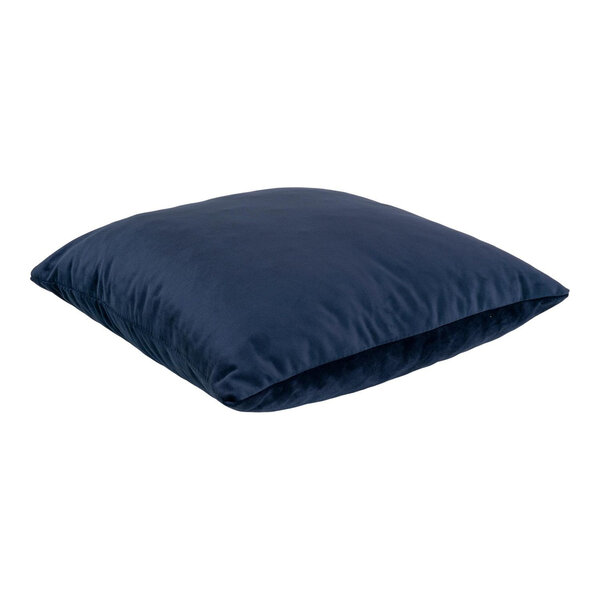 Coussin carré en velours bleu foncé 40 x 40 cm