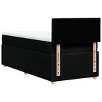 vidaXL Sommier à lattes de lit avec matelas Noir 90x200 cm Tissu