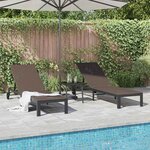vidaXL Transat avec coussin 2 Pièces Marron 40 x 39 x 40.5cm polyrotin