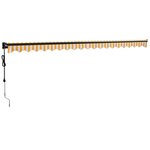 vidaXL Auvent rétractable automatique jaune et blanc 5x3 m
