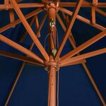 Vidaxl parasol double avec mât en bois bleu 270 cm