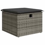 vidaXL Salon de jardin 8 Pièces avec coussins gris résine tressée
