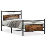 vidaXL Cadre de lit sans matelas chêne fumé 100x190 cm bois ingénierie