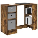 vidaXL Bureau Chêne fumé Bois d'ingénierie 100 x 40 x 75 cm