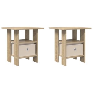 vidaXL Table de chevet 2 pc Chêne Sonoma 41 x 40 x 45 cm