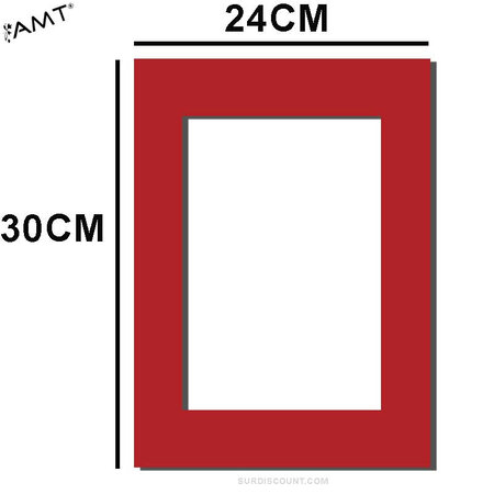 Passe partout 24x30cm rouge (15x20cm) pp24r amt