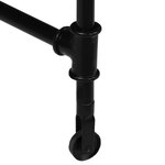 Bureau table meuble travail informatique bois de manguier massif et acier 110 cm 0502126