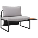 Ensemble de salle à manger de jardin 3 pièces avec coussins gris clair