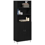 vidaXL Buffet Chêne noir 69.5x34x180 cm Bois d'ingénierie