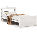vidaXL Cadre de lit avec tête de lit sans matelas blanc 90x190 cm