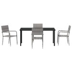 vidaXL Ensemble de salle à manger pour jardin 5 Pièces Gris Poly rotin