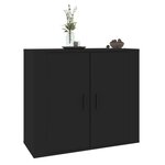 vidaXL Buffet Noir 80x33x70 cm Bois d'ingénierie