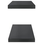 vidaXL Étagères murales 2 Pièces 75x23 5x3 cm noir acier inoxydable