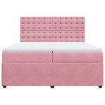 vidaXL Sommier à lattes de lit avec matelas Rose 200x200 cm Velours