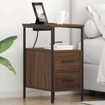 vidaXL Armoires de chevet 2 Pièces Chêne marron 30 x 48 x 61 cm