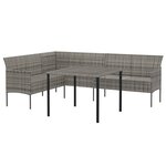 vidaXL Ensemble à manger de jardin et coussins 2 Pièces gris rotin