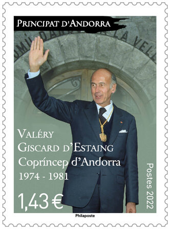 Timbre Andorre - Valery Giscard d'Estaing