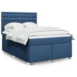 vidaXL Sommier à lattes de lit avec matelas Bleu 160x200 cm Tissu