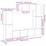 vidaXL Ensemble de 7 meubles TV  Monté au mur  Bois vintage  Bois reconstitué