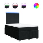 vidaXL Sommier à lattes de lit avec matelas Noir 120x200 cm Tissu