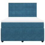 vidaXL Sommier à lattes de lit et matelas bleu 140x190 cm velours