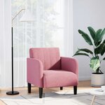 vidaXL Fauteuil avec accoudoirs rose 54 cm velours
