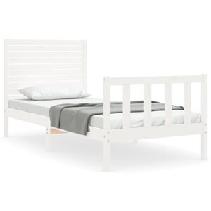 vidaXL Cadre de lit sans matelas blanc bois de pin massif