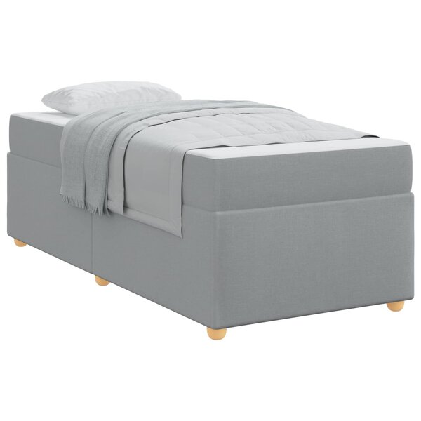 vidaXL Cadre de lit avec matelas Gris clair 90 x 190 cm tissu