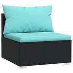 Salon de jardin meuble d'extérieur ensemble de mobilier 8 pièces avec coussins résine tressée noir 02_0017749