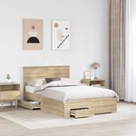 vidaXL Cadre de lit Chêne Sonoma 135 x 190 cm Bois d'ingénierie