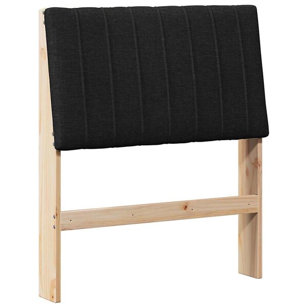 vidaXL Tête de lit capitonnée Noir 80 cm Pin massif