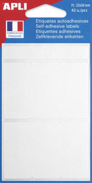 Étiquettes Blanches 25x50 mm 42 pièces