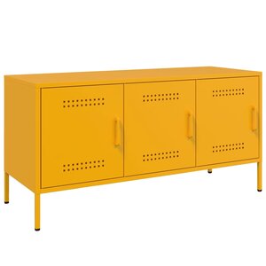 vidaXL Meuble TV jaune moutarde 100 5x39x50 5 cm acier