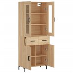 vidaXL Buffet haut Chêne sonoma 69 5x34x180 cm Bois d'ingénierie